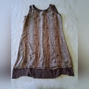 Vintage Daniel K Brown and Cream Midi Dress